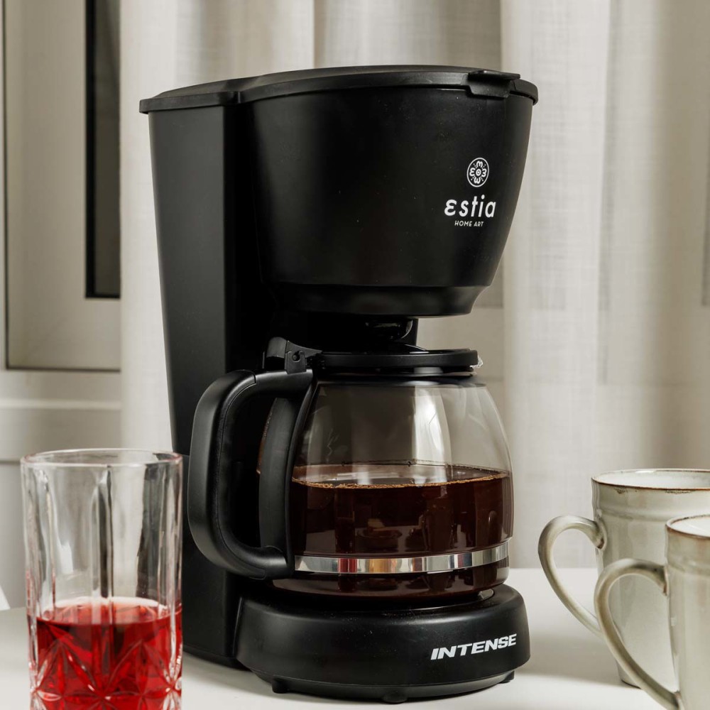 Estia Ιntense Dark Καφετιέρα Φίλτρου 1000W Πλαστική με Γυάλινη Κανάτα 1.25lt 