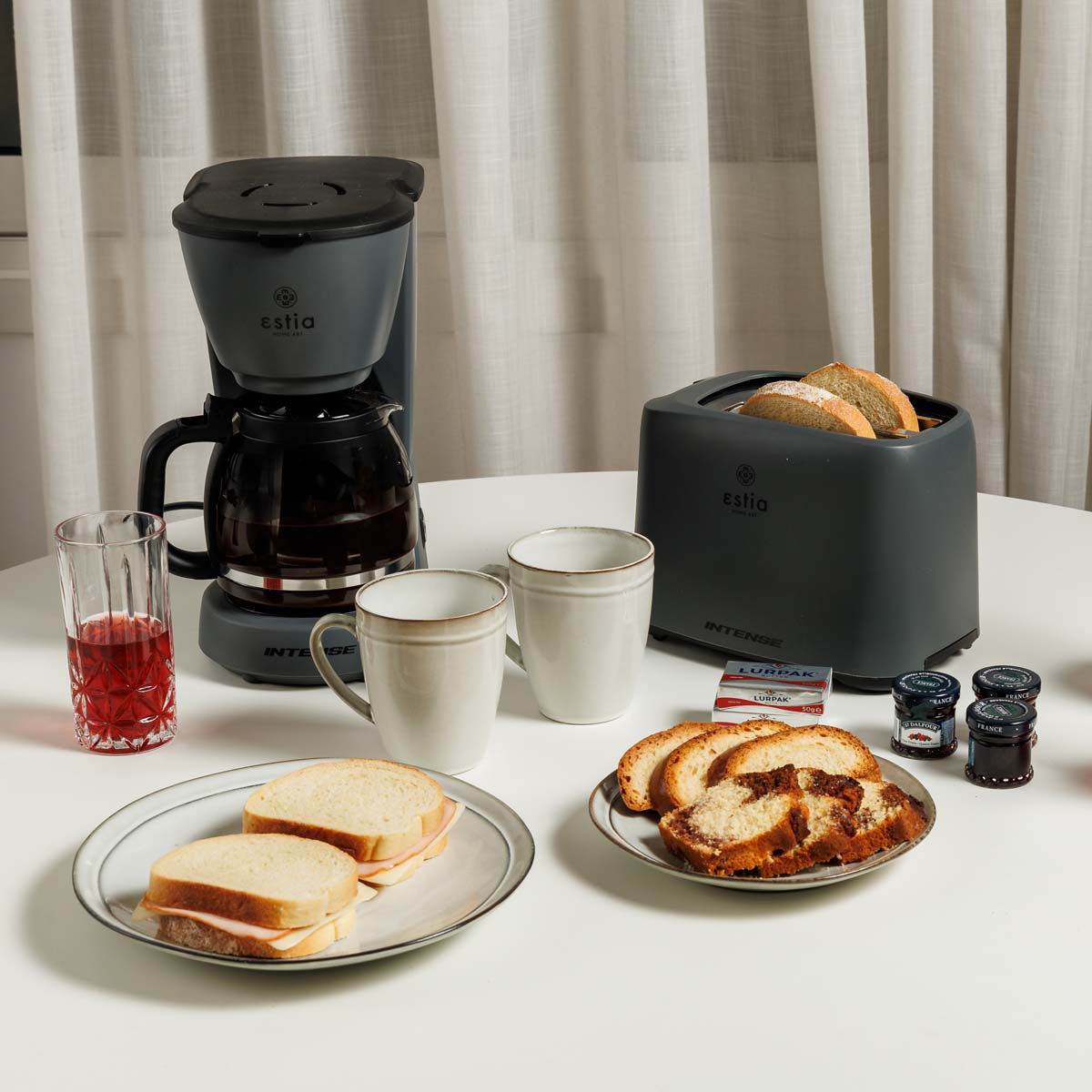 Estia Ιntense Misty Καφετιέρα Φίλτρου 1000W Πλαστική με Γυάλινη Κανάτα 1.25lt 