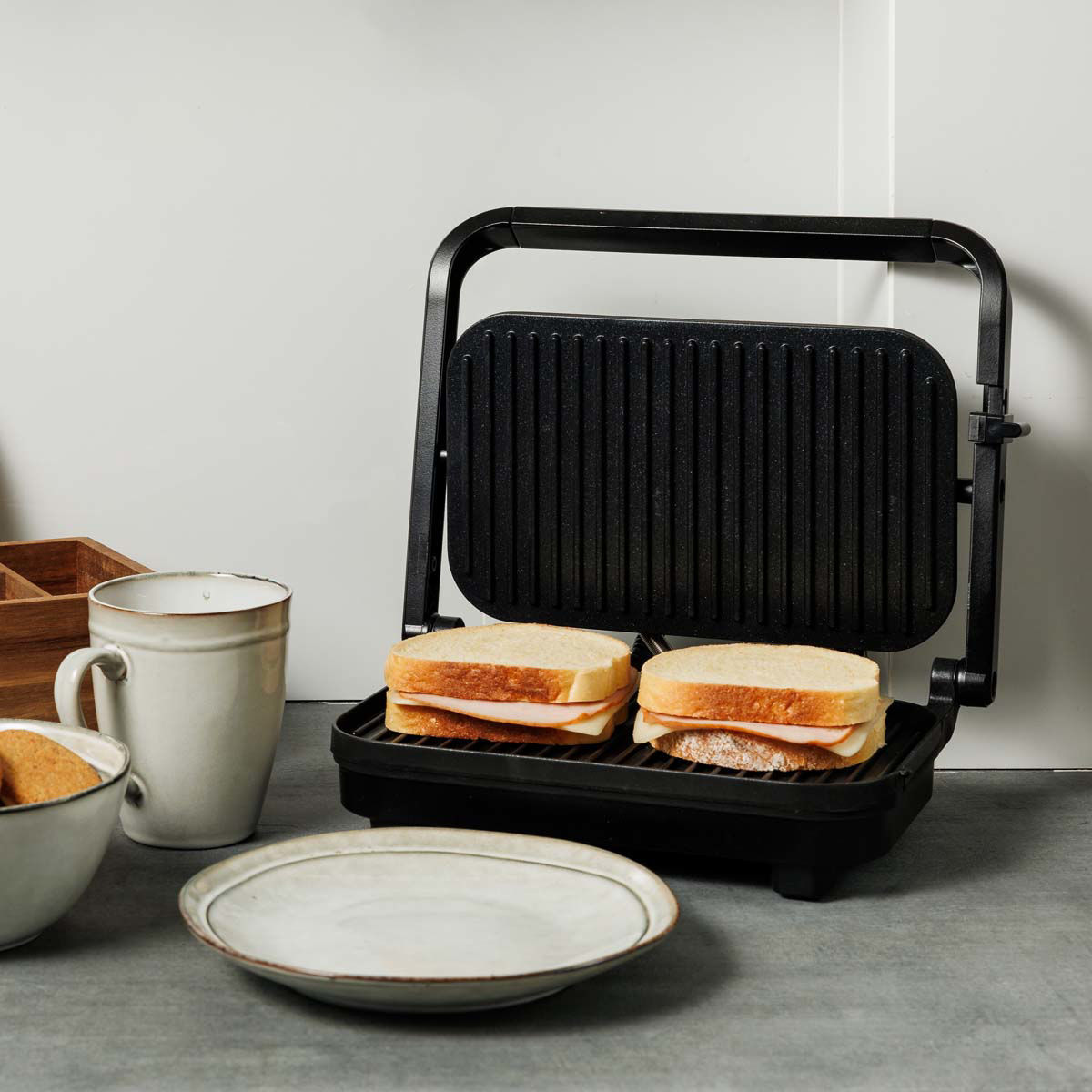 Estia Intense Dark Τοστιέρα 1300W 2 Θέσεων με Αντικολλητικές Πλάκες Grill