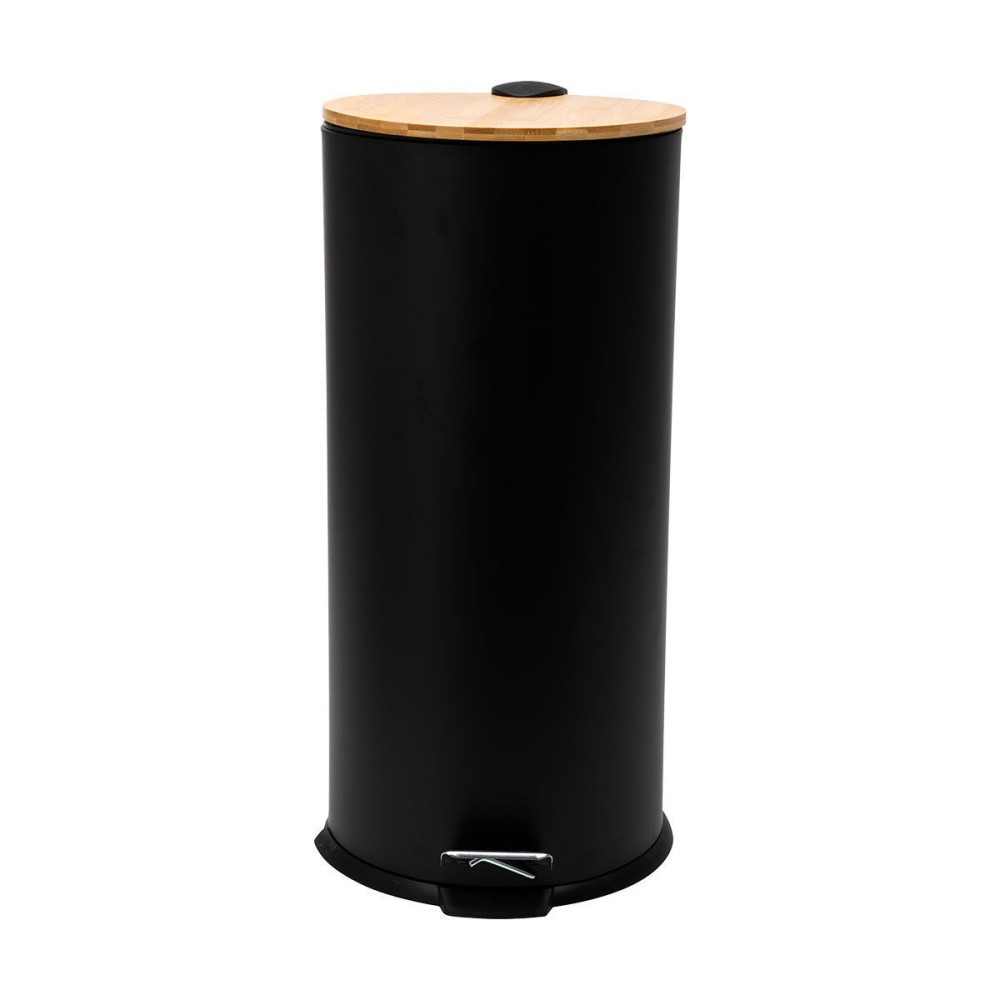 ESTIA Bamboo Essentials Κάδος Απορριμμάτων 30Lt Ανοξείδωτος Μαύρος με Soft Close