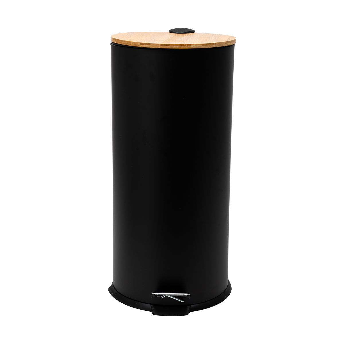 ESTIA Bamboo Essentials Κάδος Απορριμμάτων 30Lt Ανοξείδωτος Μαύρος με Soft Close