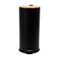 ESTIA Bamboo Essentials Κάδος Απορριμμάτων 30Lt Ανοξείδωτος Μαύρος με Soft Close