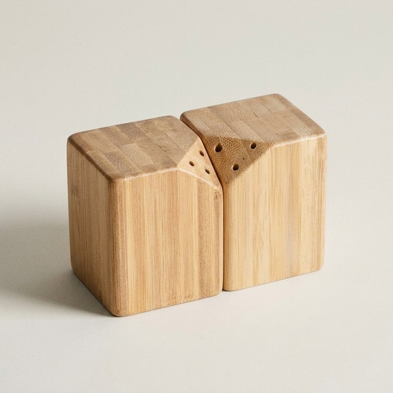 ESTIA Σετ 2 Δοχεία Αλατιού/Πιπεριού Μαγνητικά - Bamboo Essentials