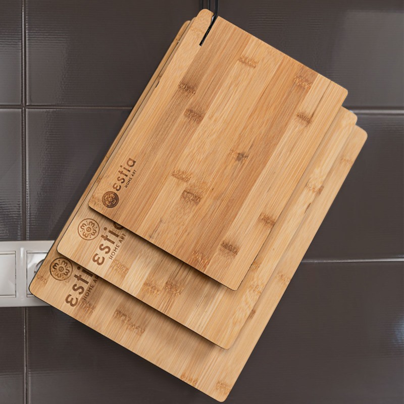 Estia Bamboo Essentials Σετ 3 Επιφάνειες Κοπής – Ανθεκτικές & Οικολογικές από Φυσικό Μπαμπού