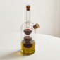 ESTIA Γυάλινο Δοχείο Λαδιού & Ξυδιού 350ml (2 σε 1) – Με Διπλό Στόμιο Ροής & Πώματα Φελλού