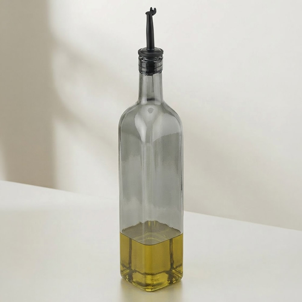 ESTIA Ψηλό Γυάλινο Μπουκάλι Λαδιού 750ml Γκρι - Nebula