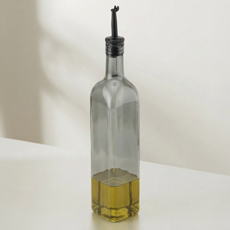ESTIA Ψηλό Γυάλινο Μπουκάλι Λαδιού 750ml Γκρι - Nebula
