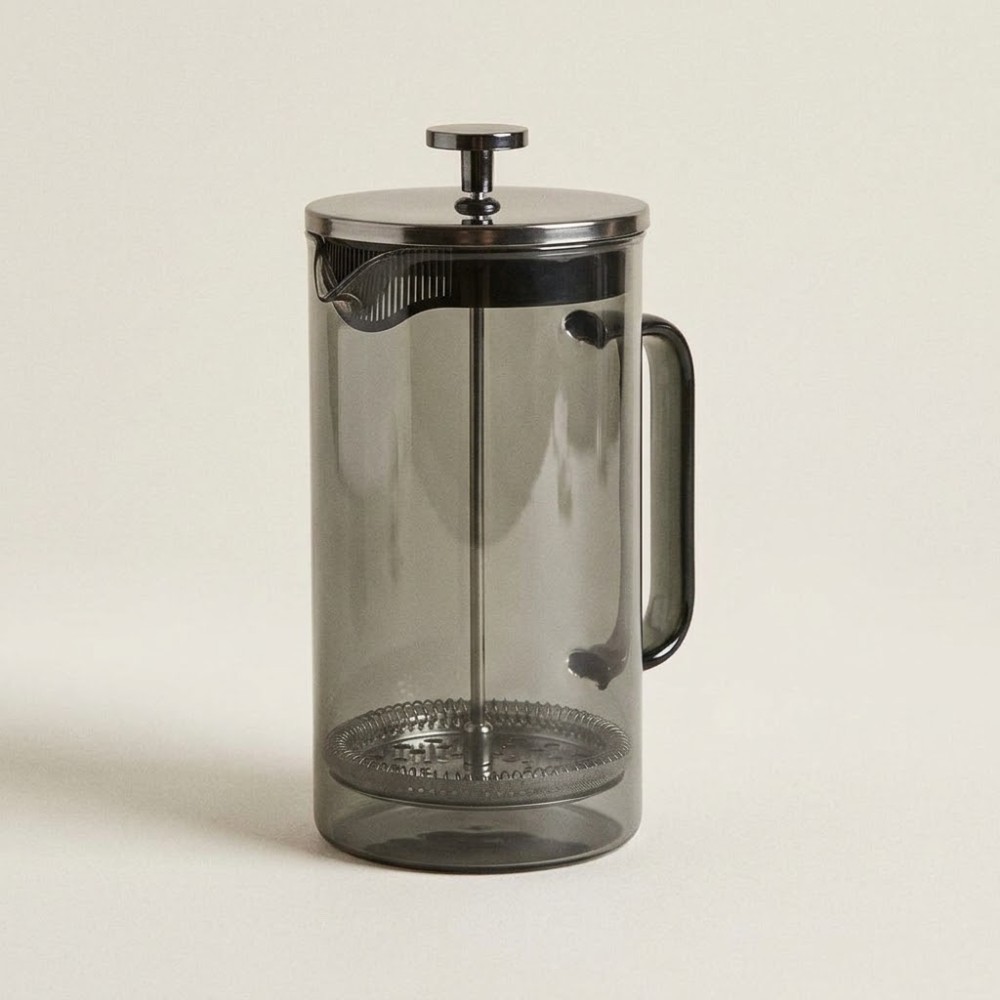 ESTIA Γυάλινη Καφετιέρα 1000ml με Έμβολο Γκρι – Yalo