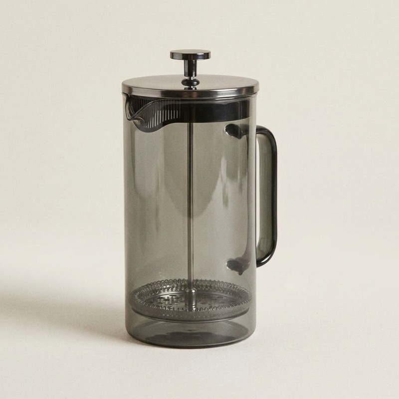 ESTIA Γυάλινη Καφετιέρα 1000ml με Έμβολο Γκρι – Yalo