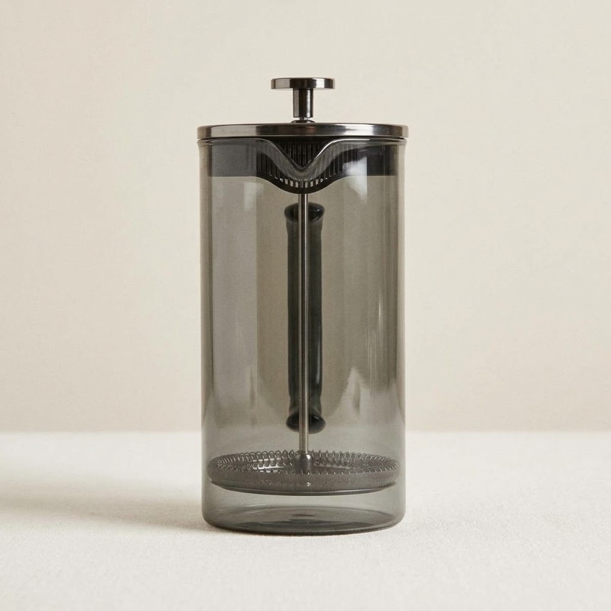 ESTIA Γυάλινη Καφετιέρα 1000ml με Έμβολο Γκρι – Yalo