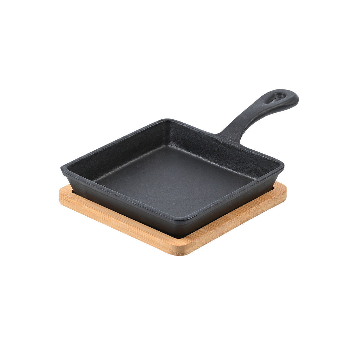 Estia Iron Series Μαντεμένιο Τηγάνι Σερβιρίσματος 14cm με Βάση Bamboo (23.5x14.3x3.4cm)