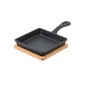 Estia Iron Series Μαντεμένιο Τηγάνι Σερβιρίσματος 14cm με Βάση Bamboo (23.5x14.3x3.4cm)