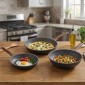 Estia Stone Σετ 2 Τηγάνια (24cm + 30cm) & Wok 28cm – Χυτό Αλουμίνιο Υψηλής Ποιότητας & Αντικολλητική Επίστρωση Πέτρας