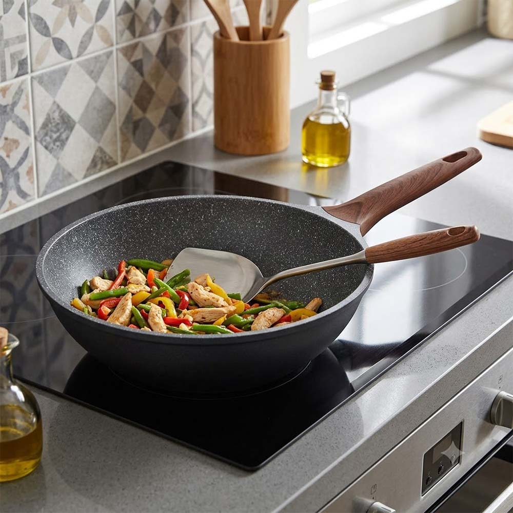 Estia Stone Τηγάνι Wok Ν.28 Αντικολλητικό Χυτού Αλουμινίου