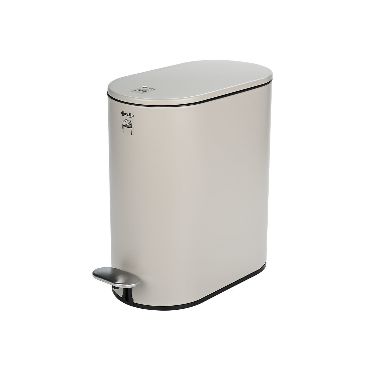 Estia Slim Mat Taupe Πεντάλ 5Lt Μεταλλικό με Soft Close 02-19129
