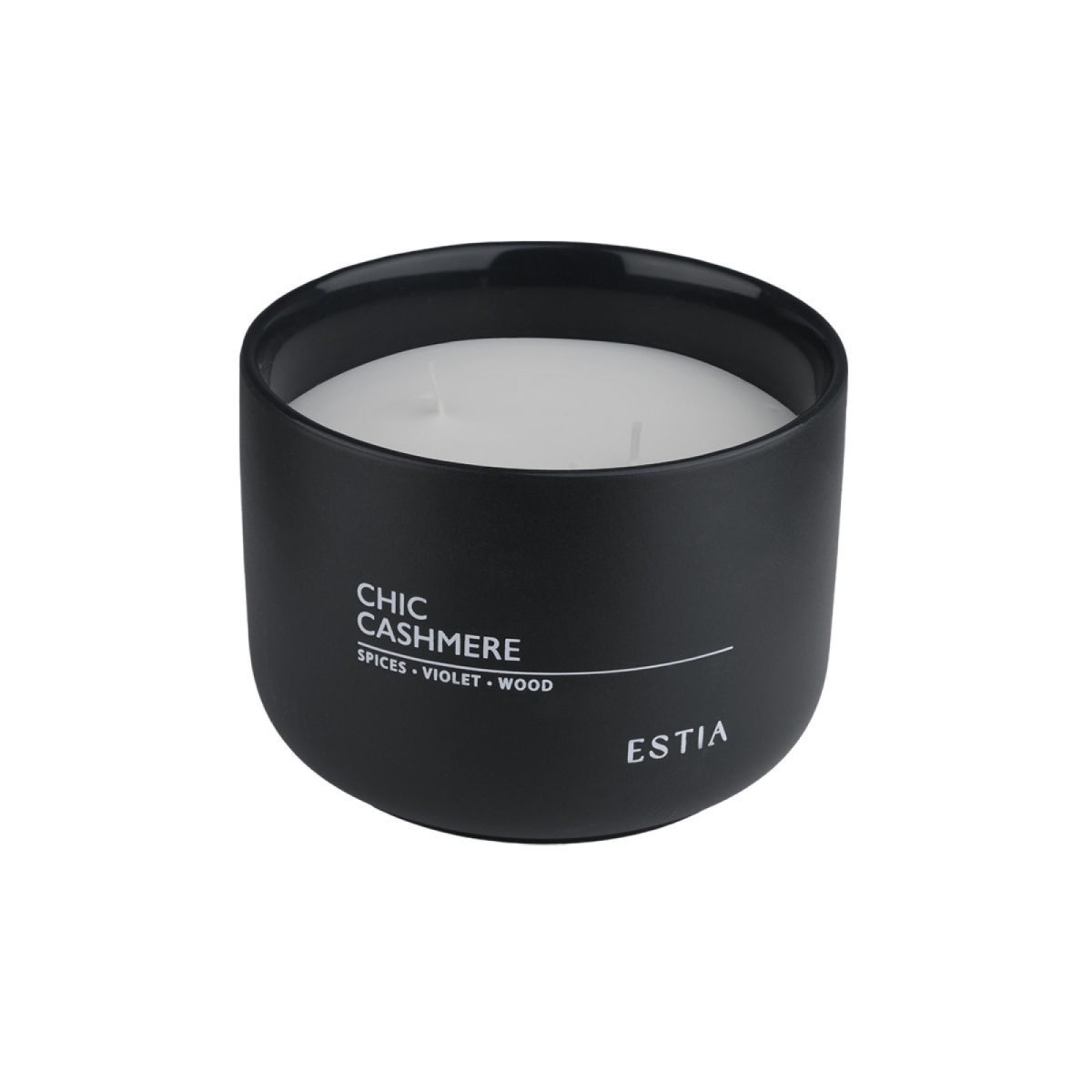 Urban Luxury Spa Σετ: 3 Πετσέτες 600gsm 100% Βαμβάκι Πεννιέ Dark Grey & Estia Chic Cashmere Αρωματικό Κερί 280g