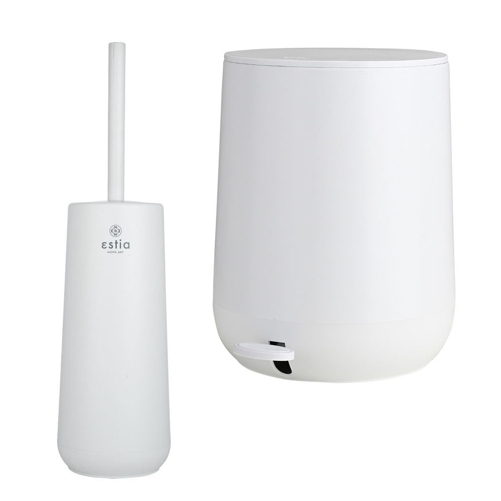 Estia Fjord White Σετ Πεντάλ 5Lt + Πιγκάλ Πλαστικό με Soft Close 02-19952-20002