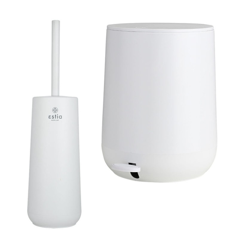 Estia Fjord White Σετ Πεντάλ 5Lt + Πιγκάλ Πλαστικό με Soft Close 02-19952-20002