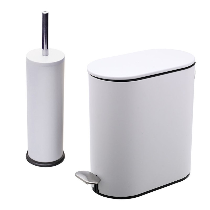 Estia Slim Mat White Σετ Πεντάλ 5Lt + Πιγκάλ Μεταλλικό με Soft Close 02-14575-92
