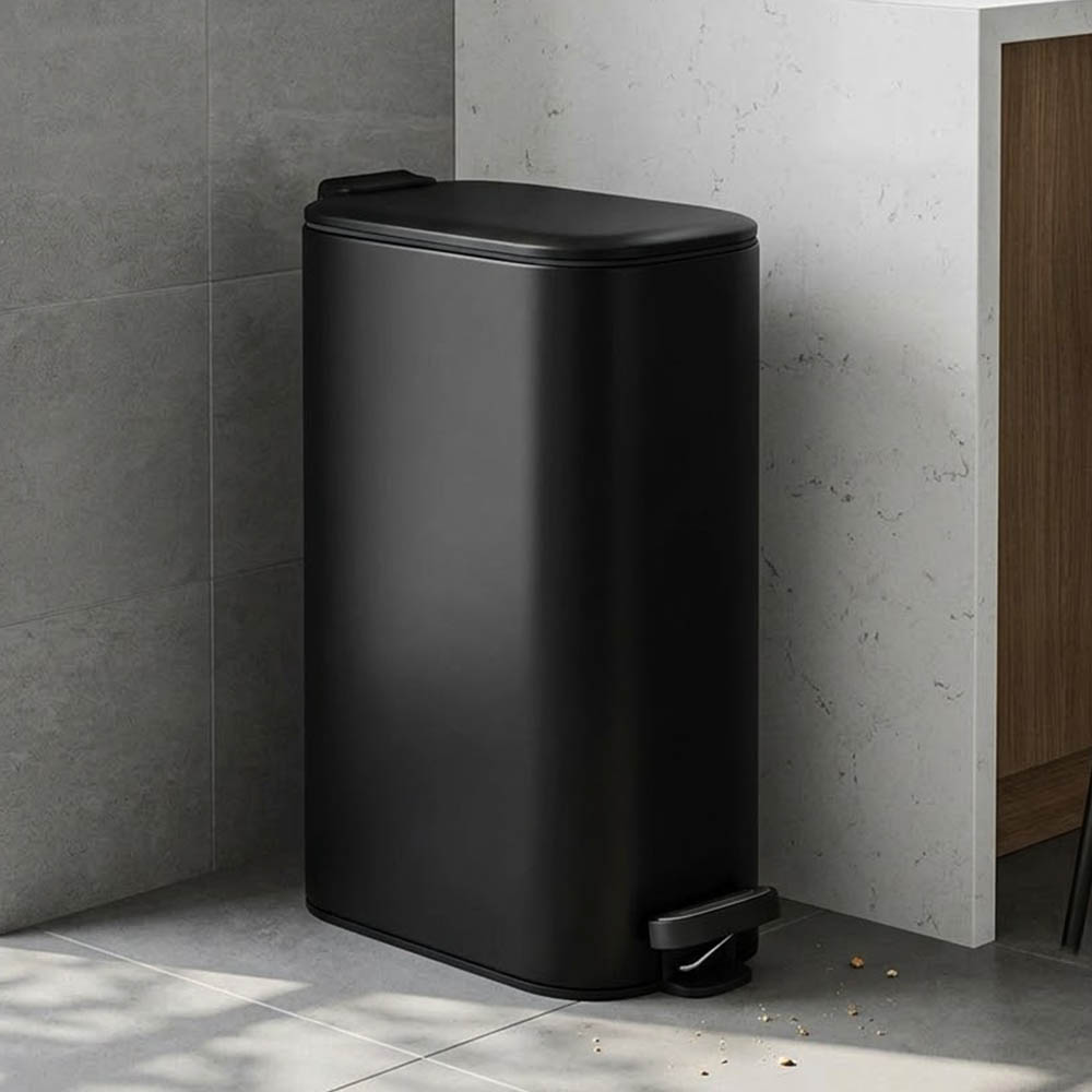 Estia Slim Black Κάδος Απορριμμάτων Κουζίνας 30L με Μηχανισμό Soft Close & Αποσπώμενο Κάδο