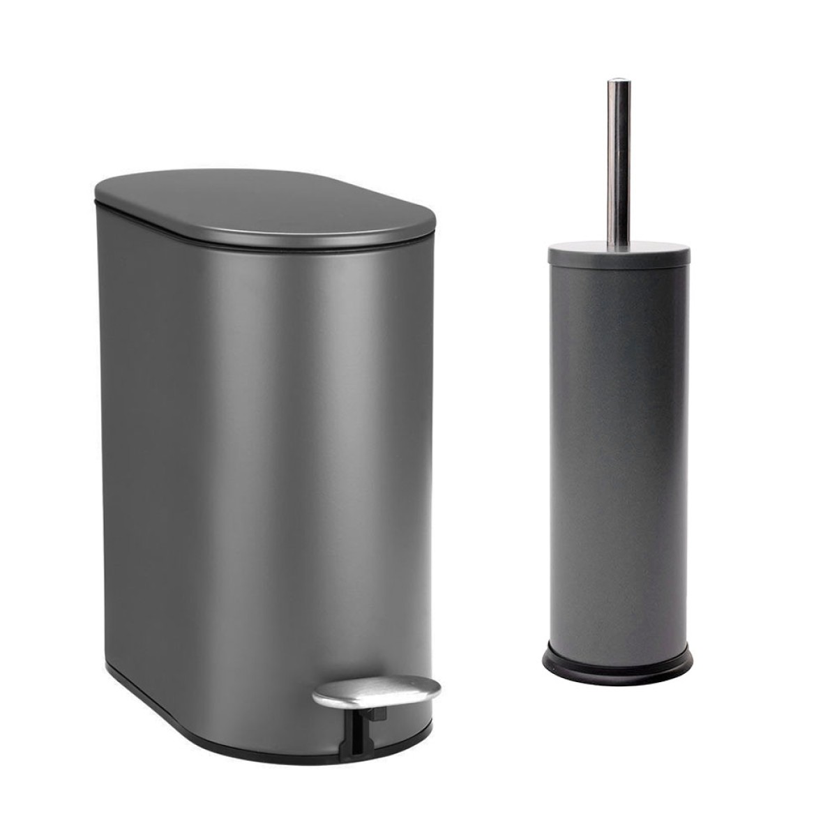 Estia Slim Mat Grey Σετ Πεντάλ 5Lt + Πιγκάλ Μεταλλικό με Soft Close 02-21931-20