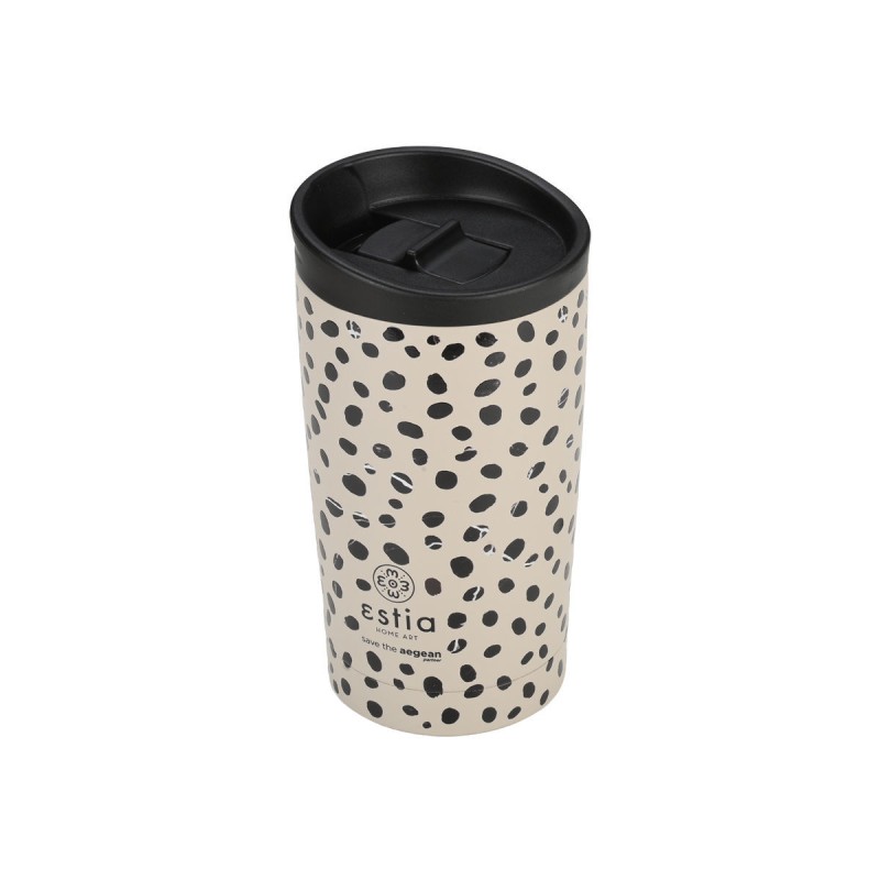 Estia Travel Mug Θερμός 350ml Save The Aegean Leopard Taupe 01-25663