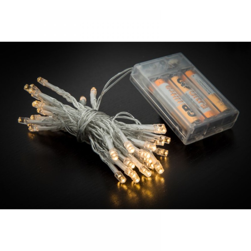 40 LED Μπαταρίας με Διάφανο Καλώδιο Λευκό Φως Σταθερό 2m Iliadis 55465