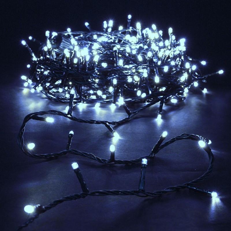 50 LED με Πράσινο Καλώδιο Λευκό του Πάγου Φως 8 Προγράμματα 2,5m Εσωτερ. & Εξωτ. Χώρου Iliadis 68801