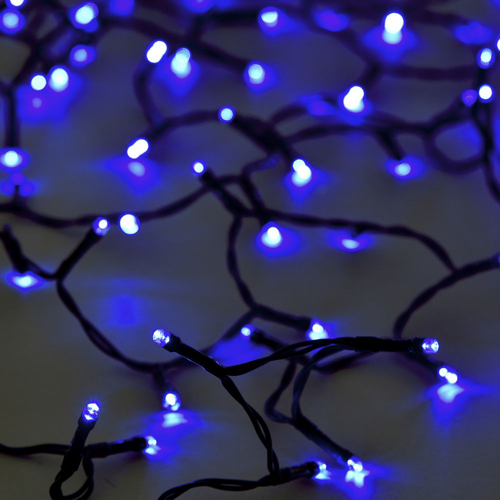 100 LED με Πράσινο Καλώδιο Μπλε Φως 8 Προγράμματα 5m Εσωτερ. & Εξωτ. Χώρου Iliadis 68806