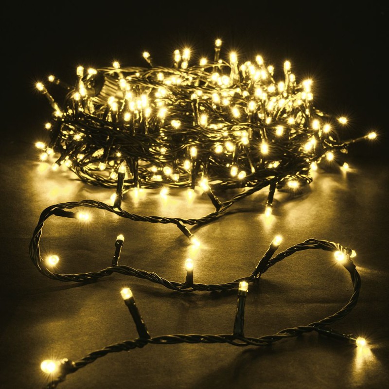 200 LED με Πράσινο Καλώδιο Ζεστό Φως Επεκτεινόμενο Σταθερό 10m Εσωτερ. & Εξωτ. Χώρου Iliadis 68819