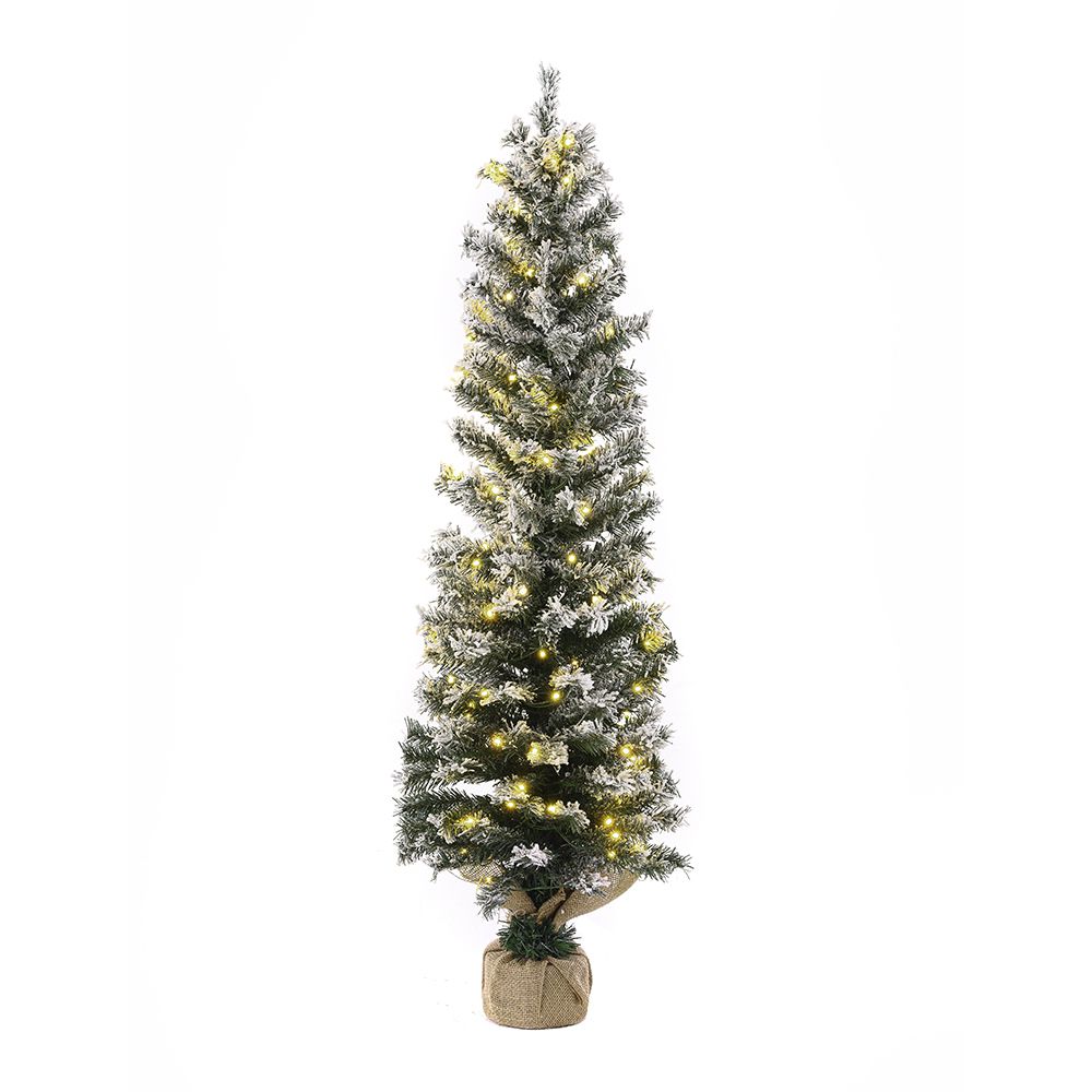 Χιονισμένο Δένδρο PRE-LIT SNOW PENCIL Φ45x150εκ με 140 λευκά λαμπάκια Iliadis 74491