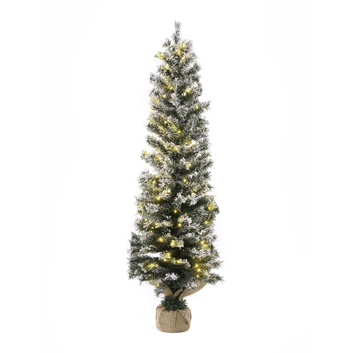 Χιονισμένο Δένδρο PRE-LIT SNOW PENCIL Φ45x150εκ με 140 λευκά λαμπάκια Iliadis 74491