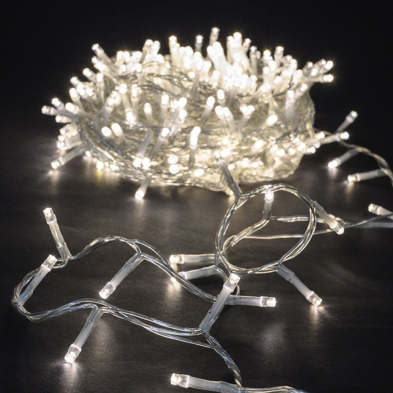 200 LED με Διάφανο Καλώδιο Λευκό Φως Επεκτεινόμενο Σταθερό 10m Εσωτερ. & Εξωτ. Χώρου Iliadis 75026