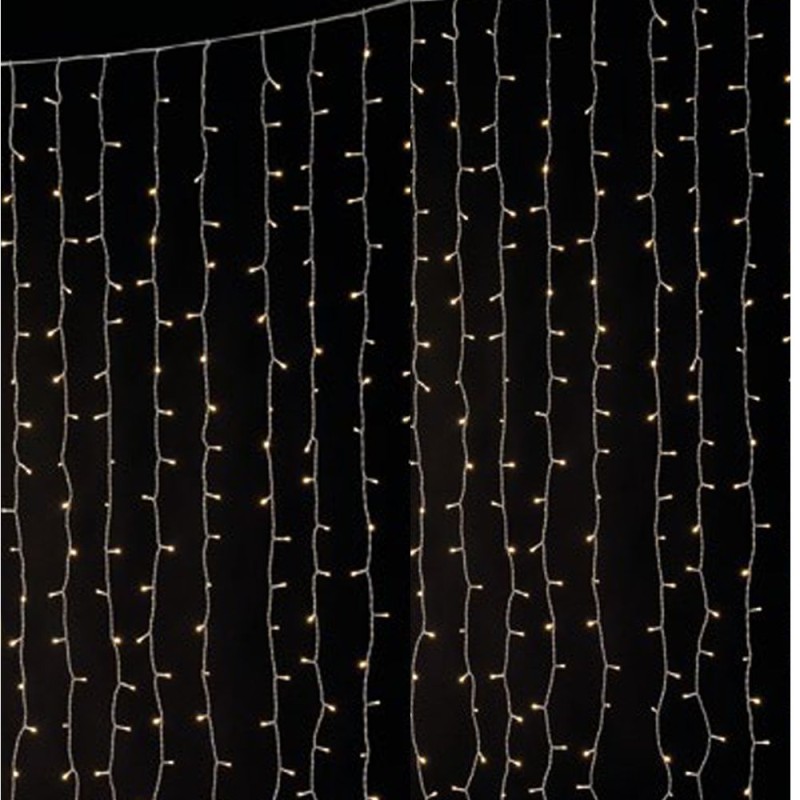 440 LED Κουρτίνα με Διάφανο Καλώδιο Ζεστό Φως Επεκτεινόμενη Σταθερή 2x2,2m Εσωτερ. & Εξωτ. Χώρου Iliadis 78646