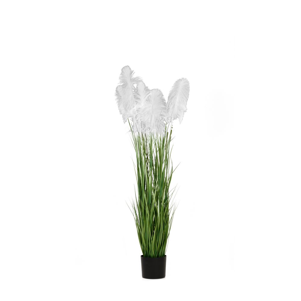 Τεχνητό Φυτό Pampas Grass 180cm σε Πλαστική Γλάστρα Iliadis White 85074