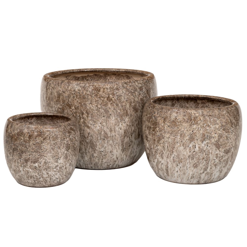 Σετ 3 Κεραμικά Κασπώ με Εφέ Μαρμάρου - Μεγέθη έως 40cm