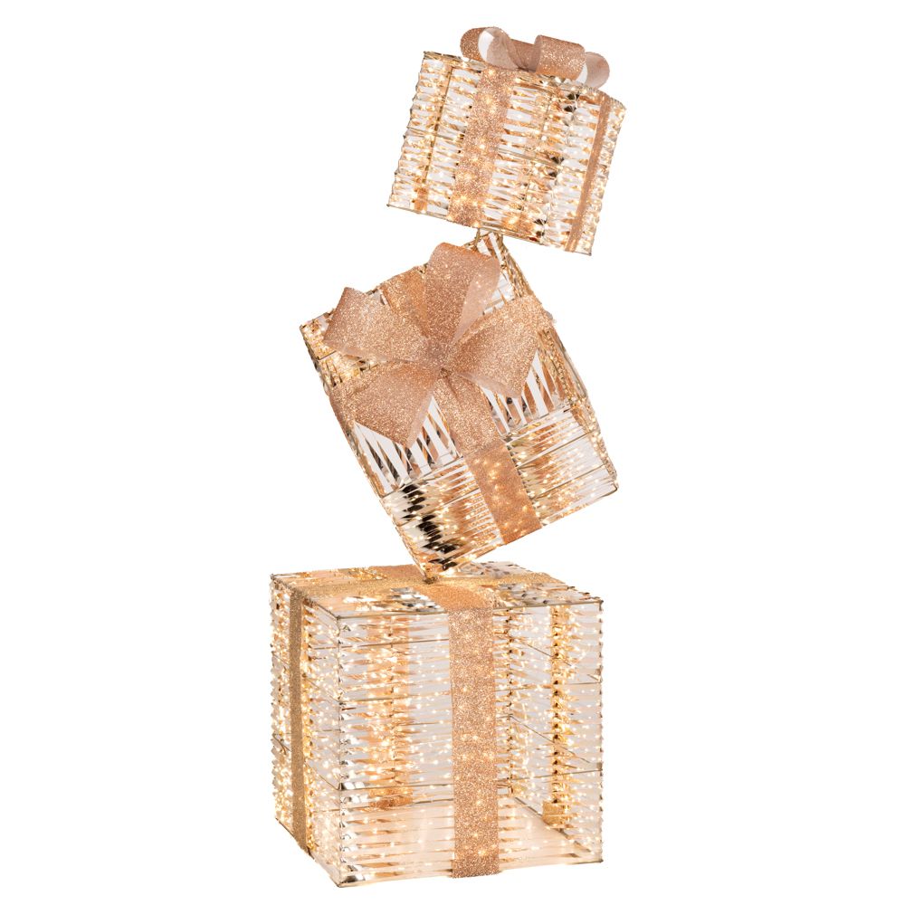 ΦΩΤΙΖΟΜΕΝΗ ΧΡΥΣΗ ΣΤΗΛΗ ΔΩΡΩΝ 30Χ30Χ95ΕΚ ΜΕ 1500 LED ΖΕΣΤΟ ΛΕΥΚΟ IP44