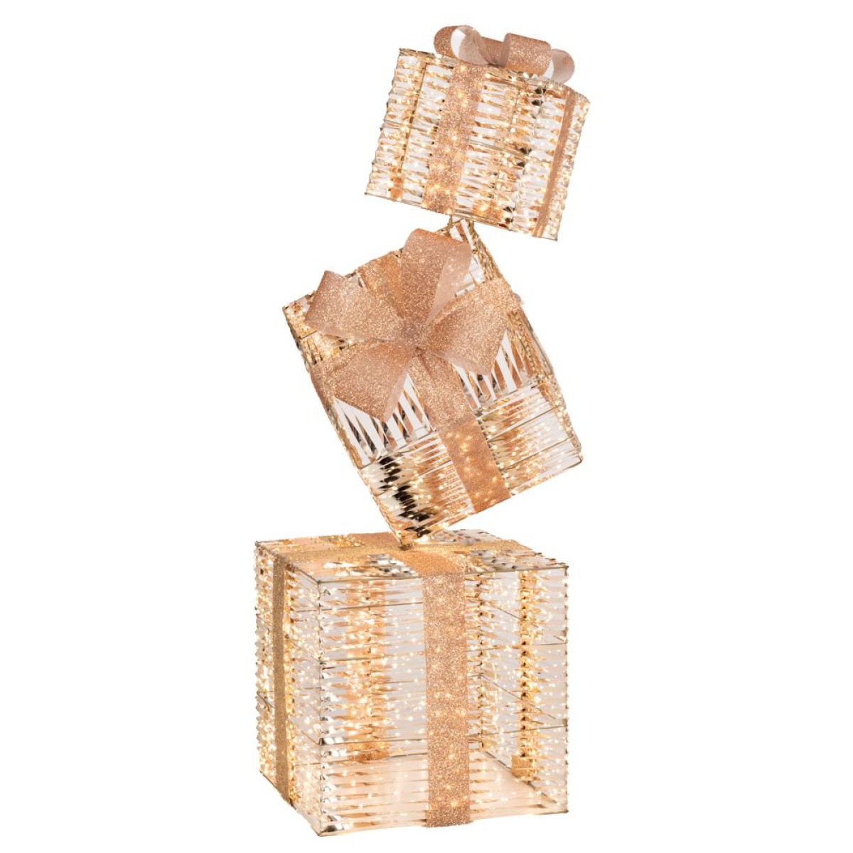 ΦΩΤΙΖΟΜΕΝΗ ΧΡΥΣΗ ΣΤΗΛΗ ΔΩΡΩΝ 30Χ30Χ95ΕΚ ΜΕ 1500 LED ΖΕΣΤΟ ΛΕΥΚΟ IP44