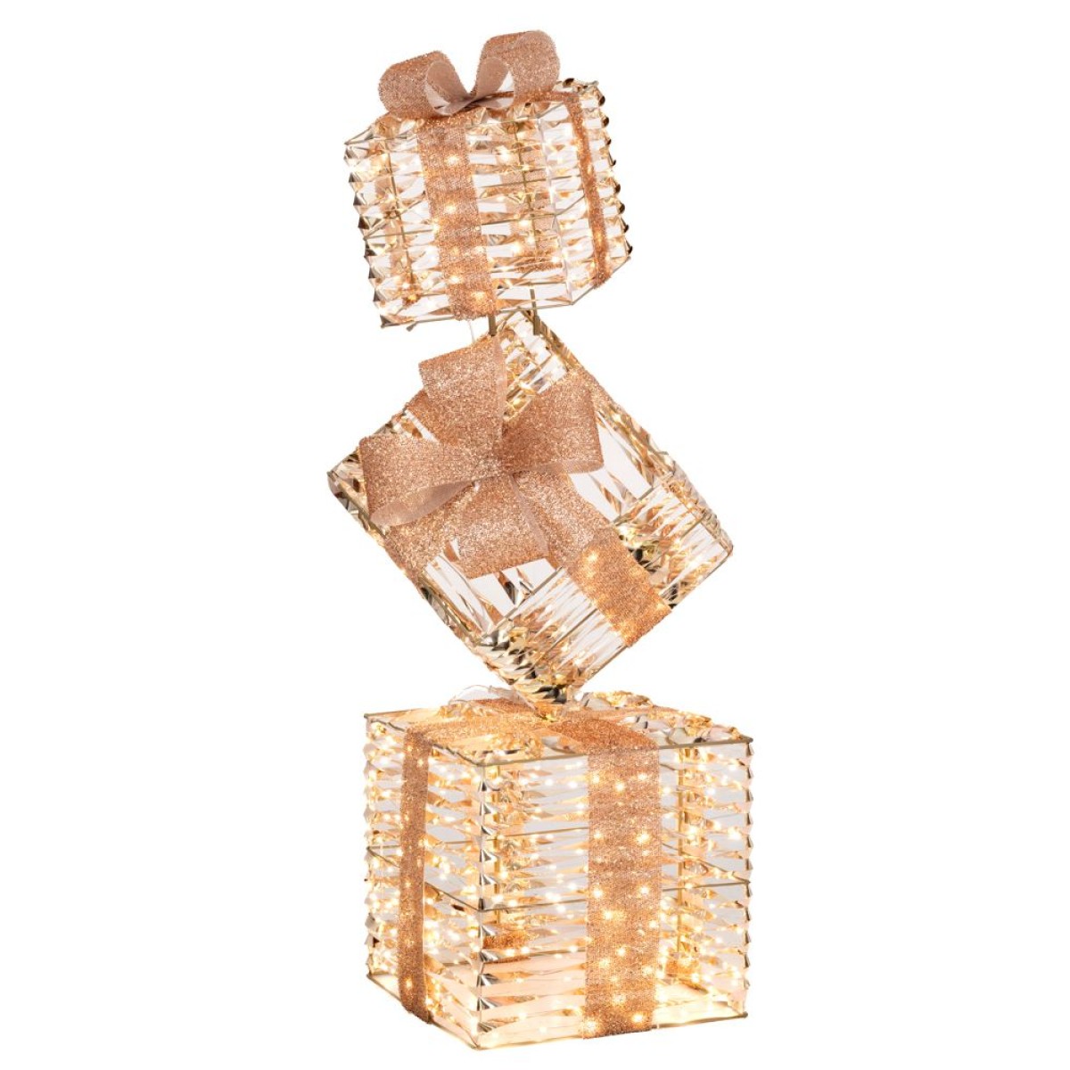 ΦΩΤΙΖΟΜΕΝΗ ΧΡΥΣΗ ΣΤΗΛΗ ΔΩΡΩΝ 50Χ50Χ150ΕΚ ΜΕ 2080 LED ΖΕΣΤΟ ΛΕΥΚΟ IP44