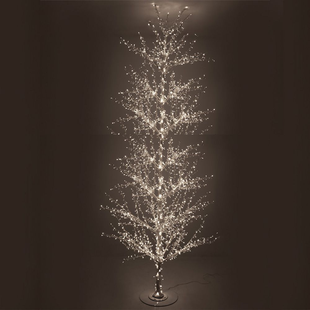 ΛΕΥΚΟ ΦΩΤΙΖΟΜΕΝΟ ΔΕΝΤΡΟ 380ΕΚ ΜΕ 2080 LED ΛΑΜΠΑΚΙΑ ΘΕΡΜΟ ΛΕΥΚΟ ΣΕ ΛΕΥΚΗ ΜΕΤΑΛΛΙΚΗ ΒΑΣΗ