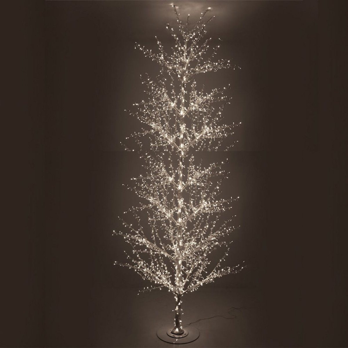 ΛΕΥΚΟ ΦΩΤΙΖΟΜΕΝΟ ΔΕΝΤΡΟ 380ΕΚ ΜΕ 2080 LED ΛΑΜΠΑΚΙΑ ΘΕΡΜΟ ΛΕΥΚΟ ΣΕ ΛΕΥΚΗ ΜΕΤΑΛΛΙΚΗ ΒΑΣΗ