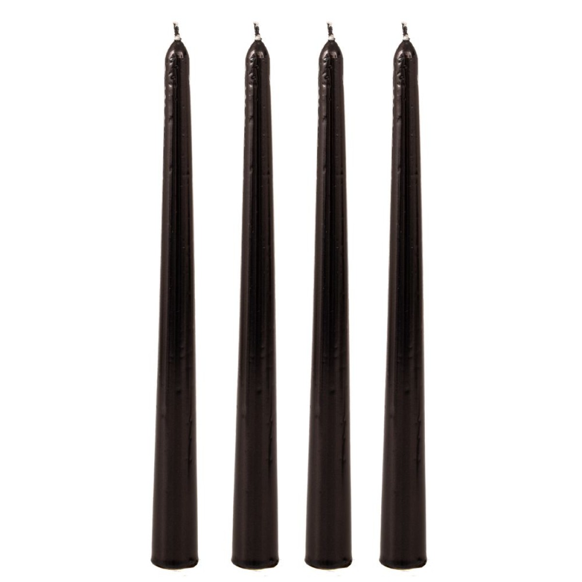 Σετ 4 Μεταλλιζέ Βενετσιάνικα Κεριά 25cm Μαύρα – Κομψή Διακόσμηση & Πολυτελής Ατμόσφαιρα