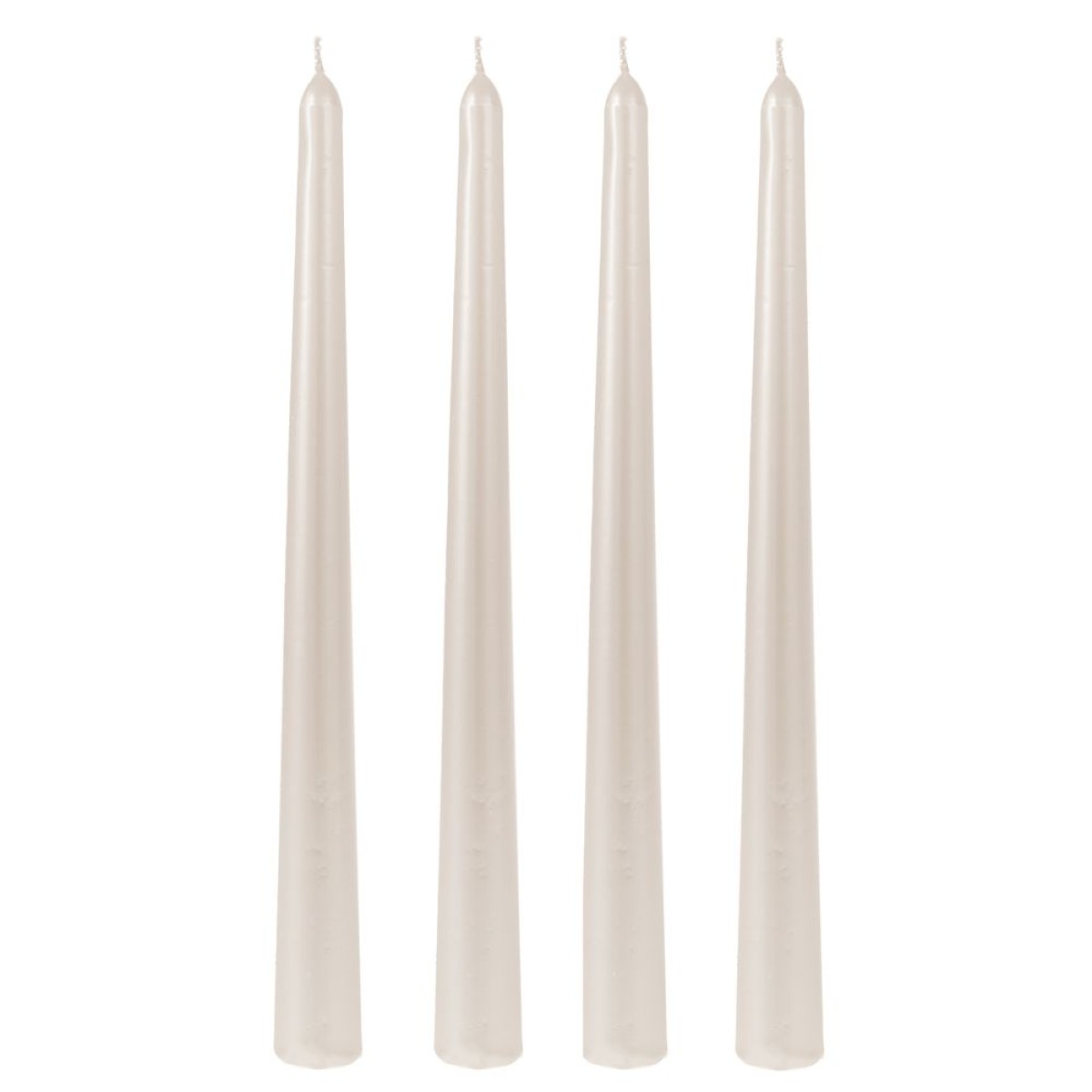 Σετ 4 Μεταλλιζέ Βενετσιάνικα Κεριά 25cm Λευκά – Κομψή Διακόσμηση & Πολυτελής Ατμόσφαιρα