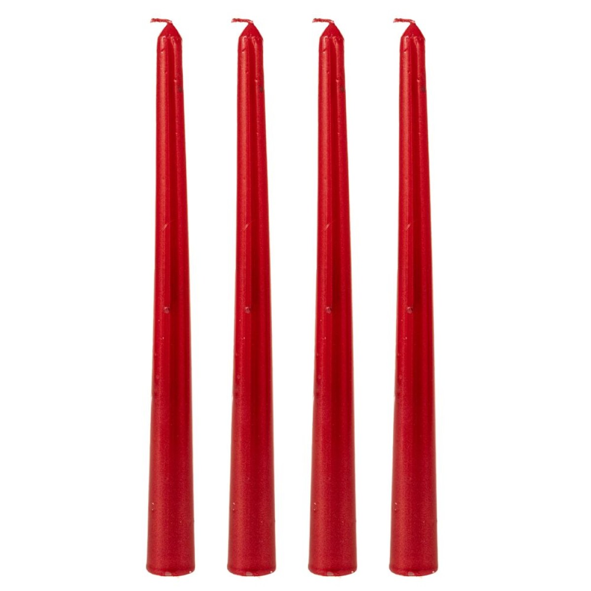 Σετ 4 Μεταλλιζέ Βενετσιάνικα Κεριά 25cm Κόκκινα – Κομψή Διακόσμηση & Πολυτελής Ατμόσφαιρα