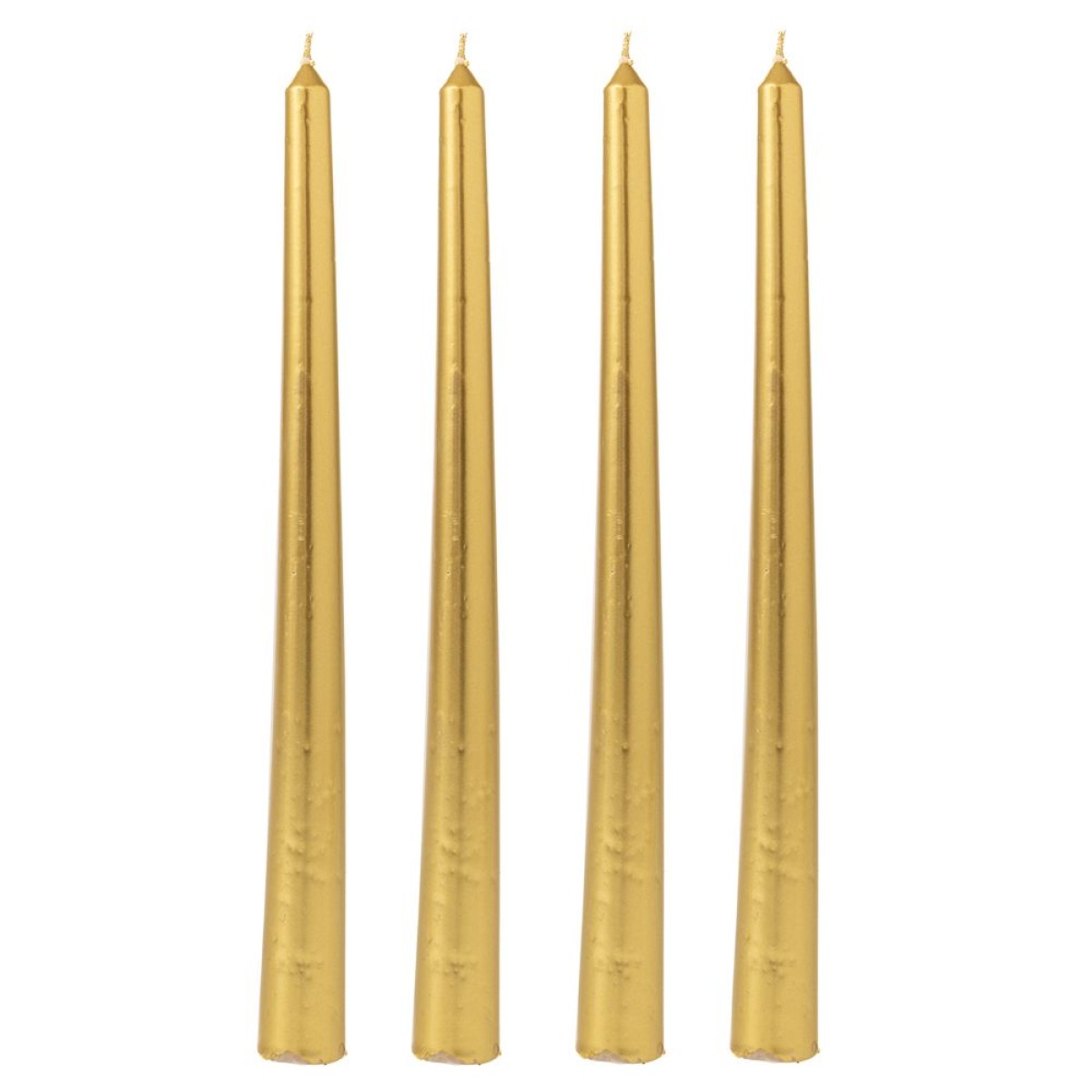 Σετ 4 Μεταλλιζέ Βενετσιάνικα Κεριά 25cm Χρυσά – Κομψή Διακόσμηση & Πολυτελής Ατμόσφαιρα