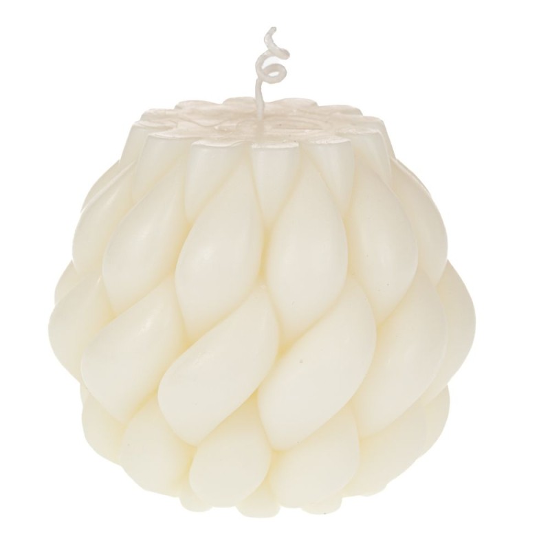 Χειροποίητο Κερί Πλεξούδα Κρεμ (9x9.5) – Διακοσμητικό Κερί Πολυτελείας με Μοντέρνο Σχεδιασμό