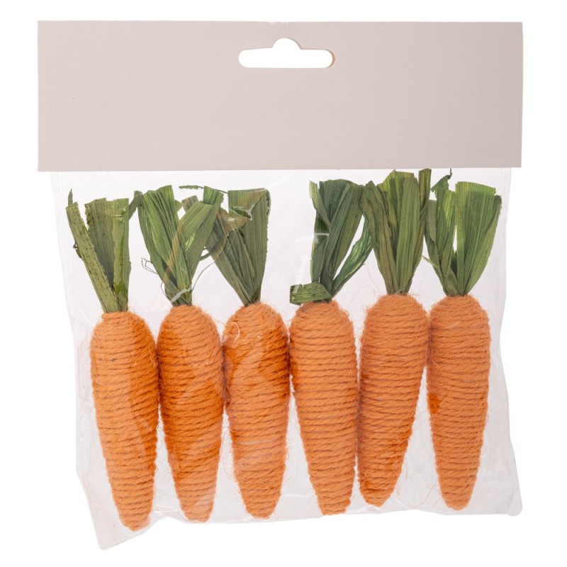 Σετ 6 Πορτοκαλί Διακοσμητικά Καρότα 17x8x2cm