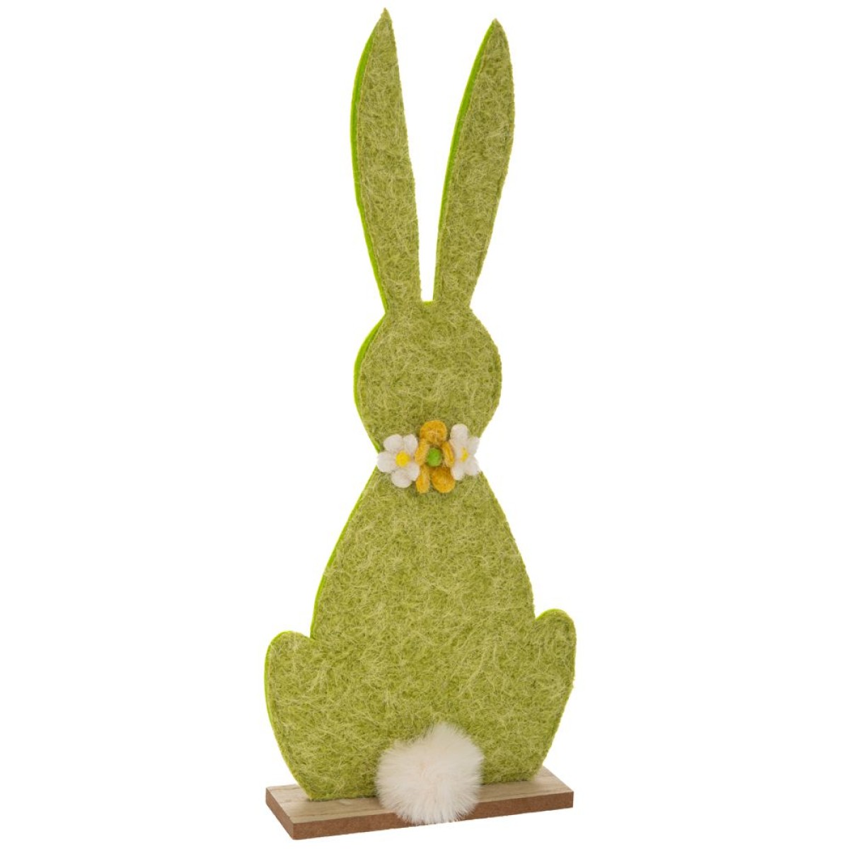 Πράσινο Τσόχινο Λαγουδάκι με Ξύλινη Βάση 17x5x40cm