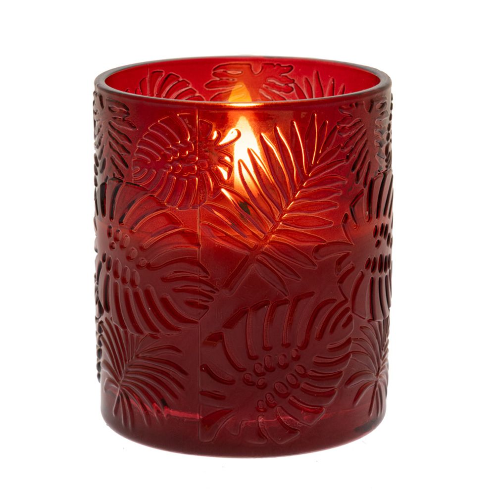 Κόκκινο LED Κερί (8.5x10) – Ρεαλιστικό Κερί με Φωτισμό & LED Εφέ Φλόγας για Ζεστή Ατμόσφαιρα