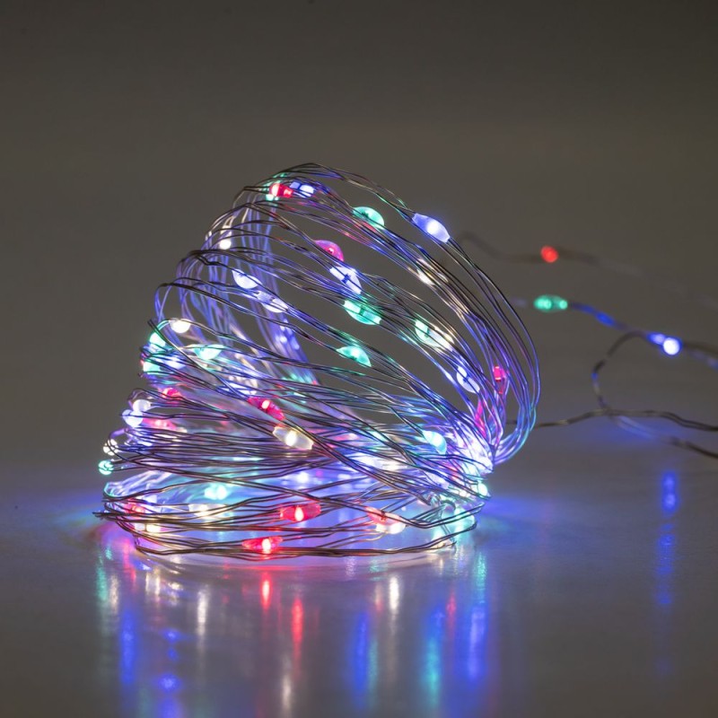 100 MICROLED ΣΥΡΜΑ ΑΣΗΜΙ ΠΟΛΥΧΡΩΜΑ 8ΠΡΟΓΡΑΜ 5ΜΕΤΡΑ ΕΣΩΤ AND ΕΞΩΤ ΧΩΡΟΥ